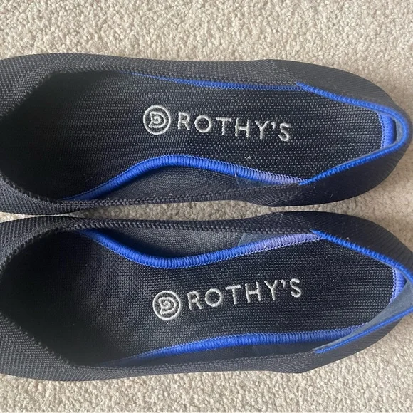 Rothy’s Black Pointed Toe Flats Slip On Shoes Size 10 (Fits like 9.5) - Picture 3 of 8